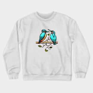 Kingfisher couple in color Crewneck Sweatshirt